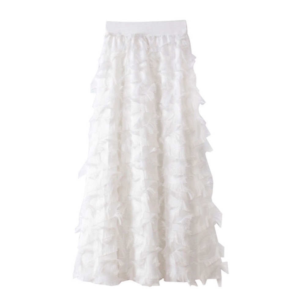 Black & White Eyelash Feathered Skirt - Picture 7 of 8